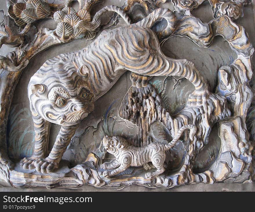 The Art Tiger Carving