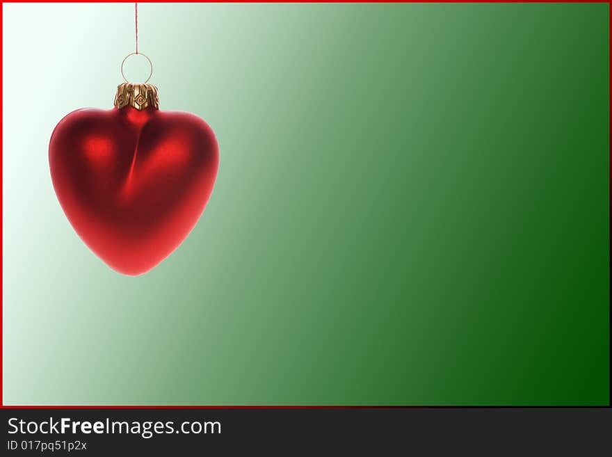 Red heart - christmas ball