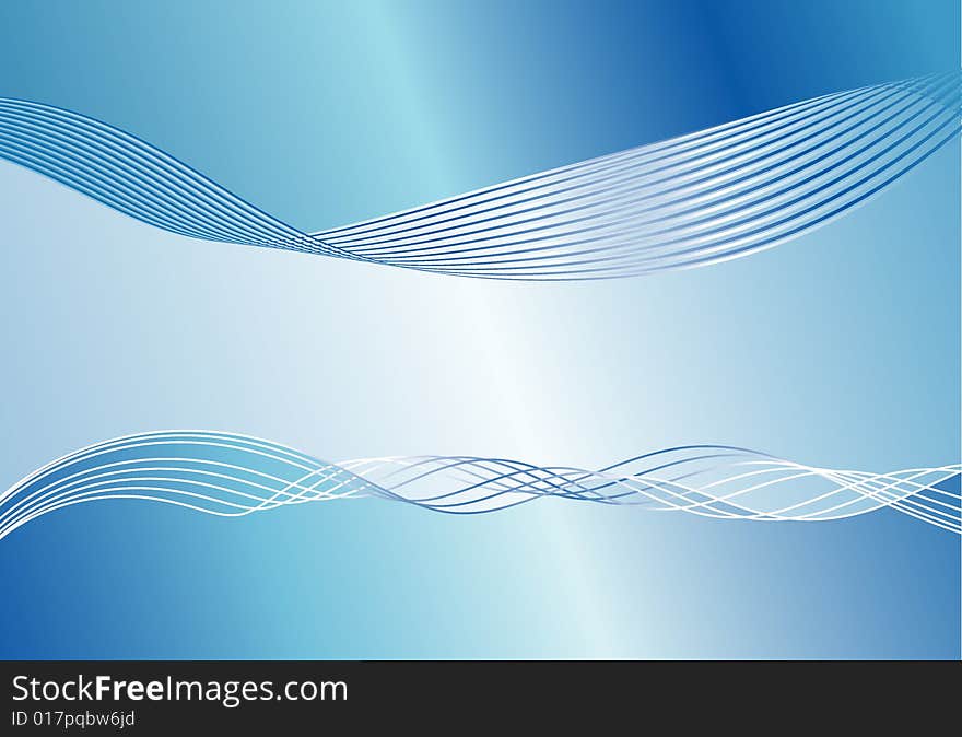 Vector blue background with waves. Vector blue background with waves