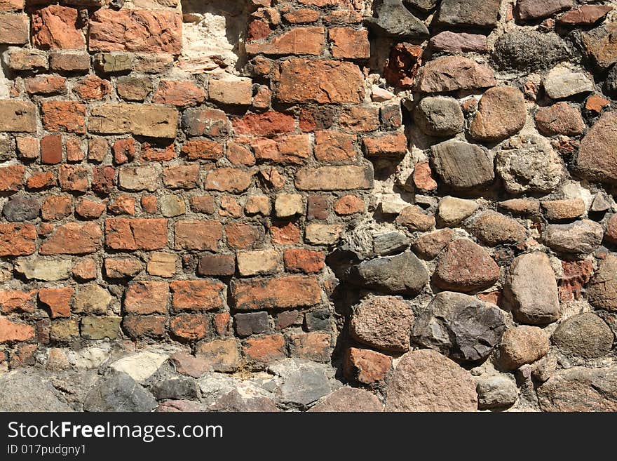 Brick and stone wall for background