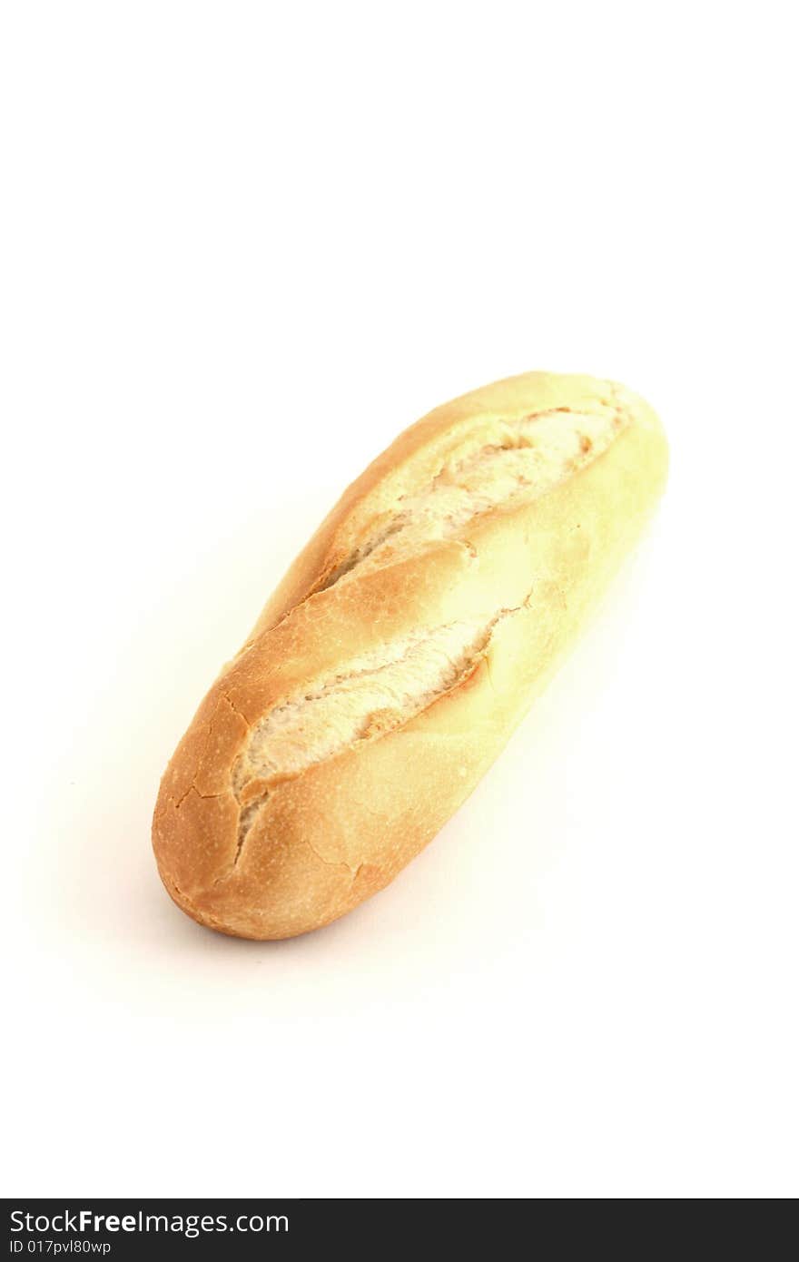 A single isolated french baguette