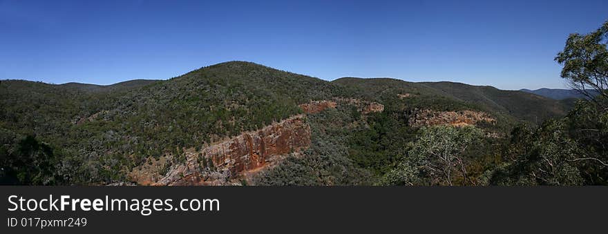 The red cliffs in the Australian outback 700 km west of Brisbane. The red cliffs in the Australian outback 700 km west of Brisbane