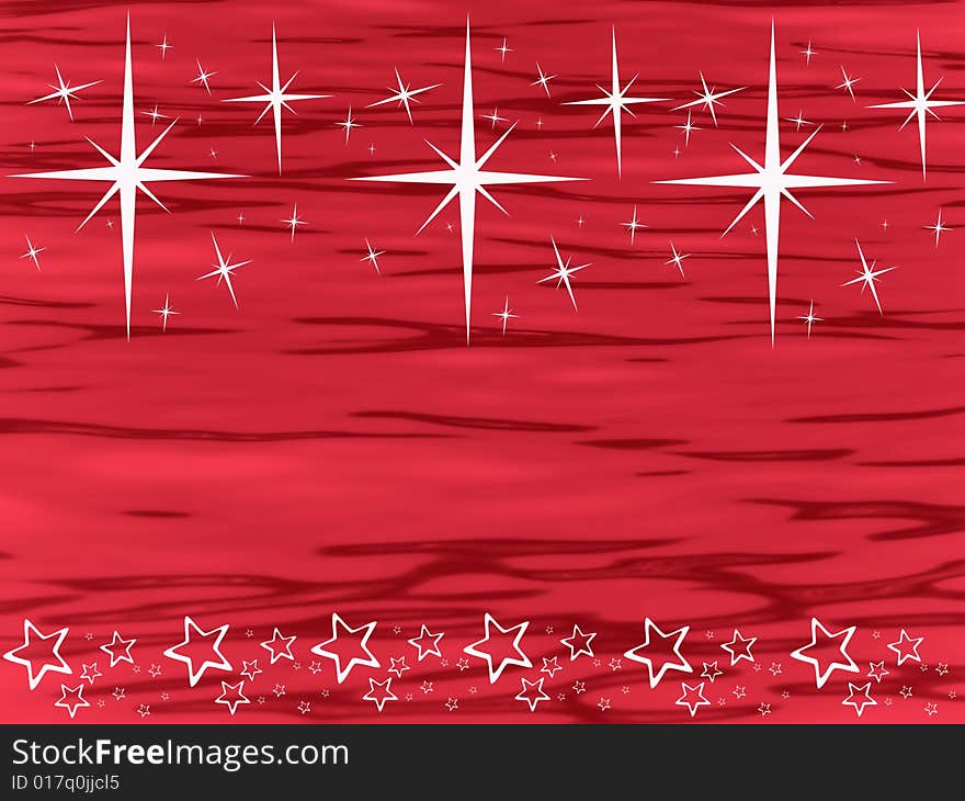 White snow stars on red. White snow stars on red