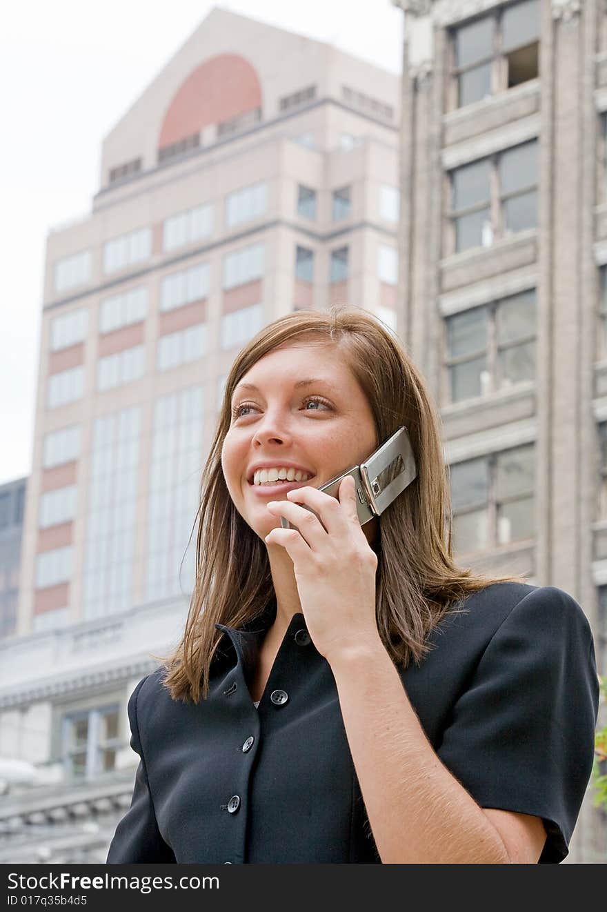 Business Woman Talking on Cell Phone