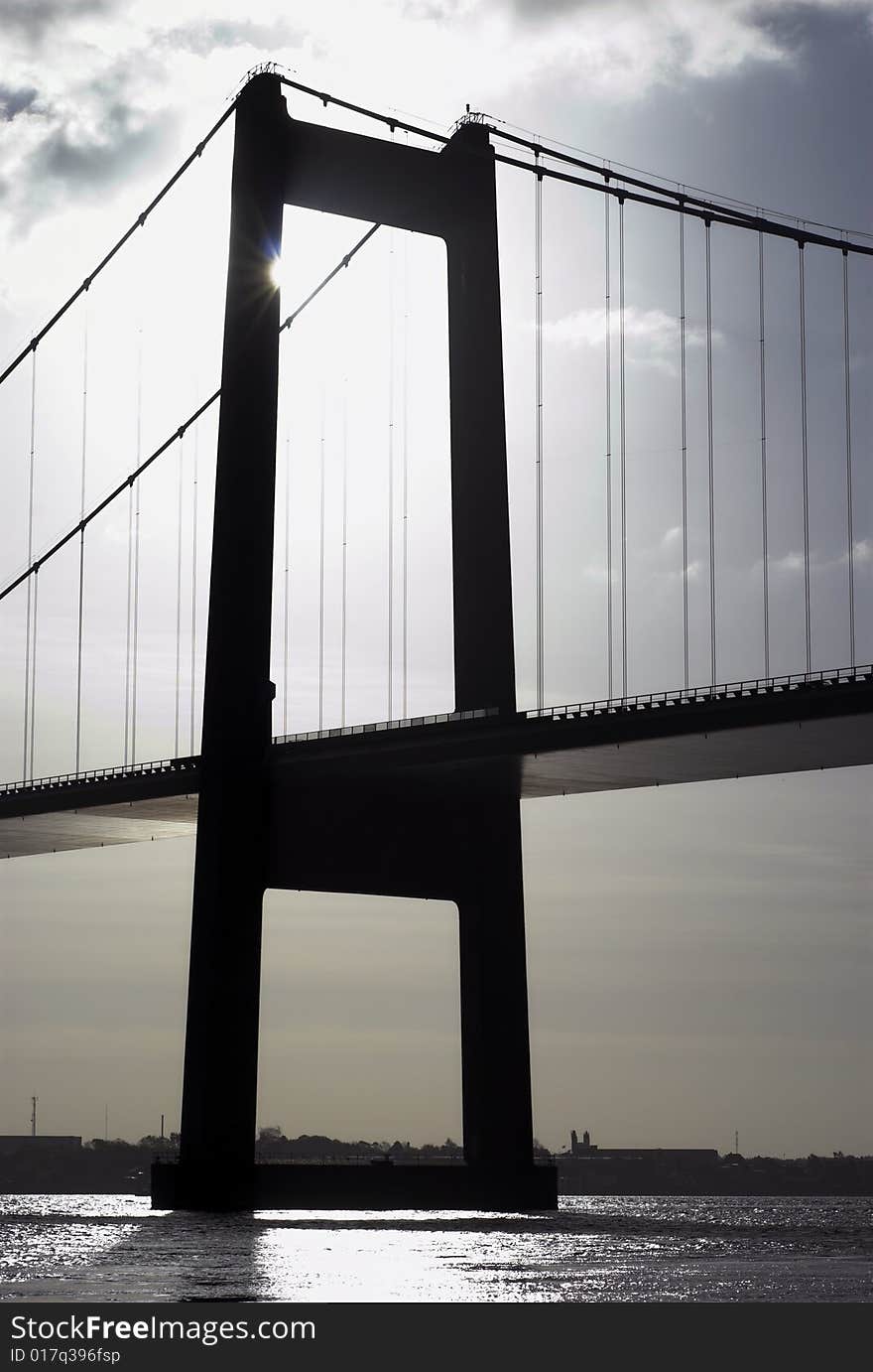 Part of Suspension Bridge.
Suspension Bridge from Jutland to Funen in Denmark