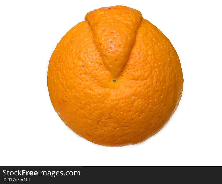 Juicy orange on a white background