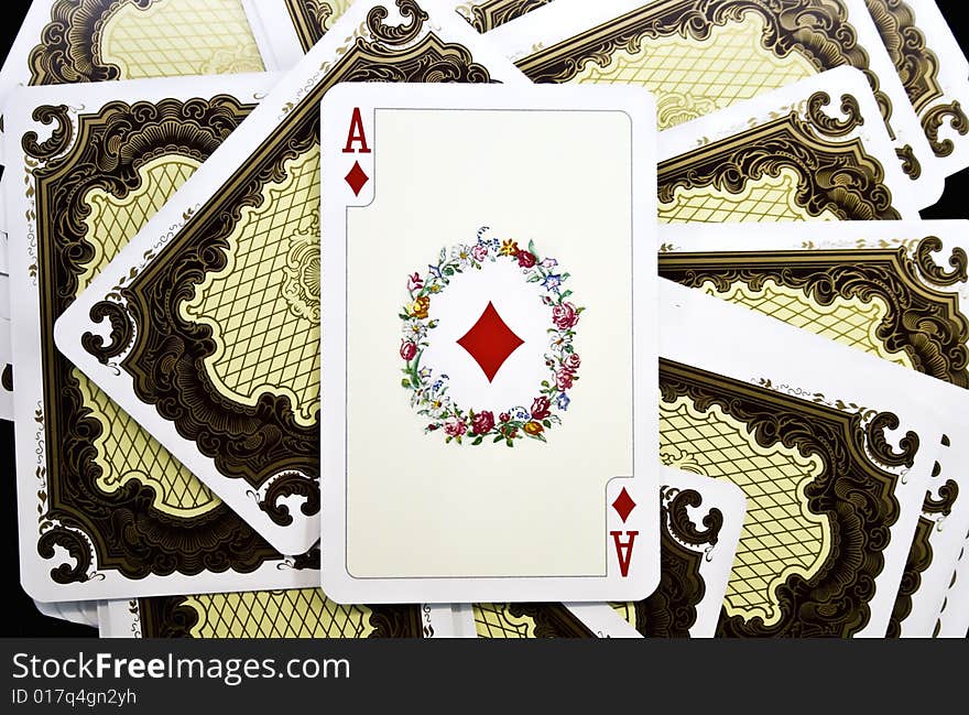 Card diamonds ace close up