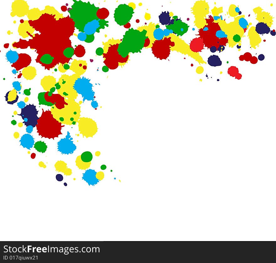 Color ink splashes. Vector illustration