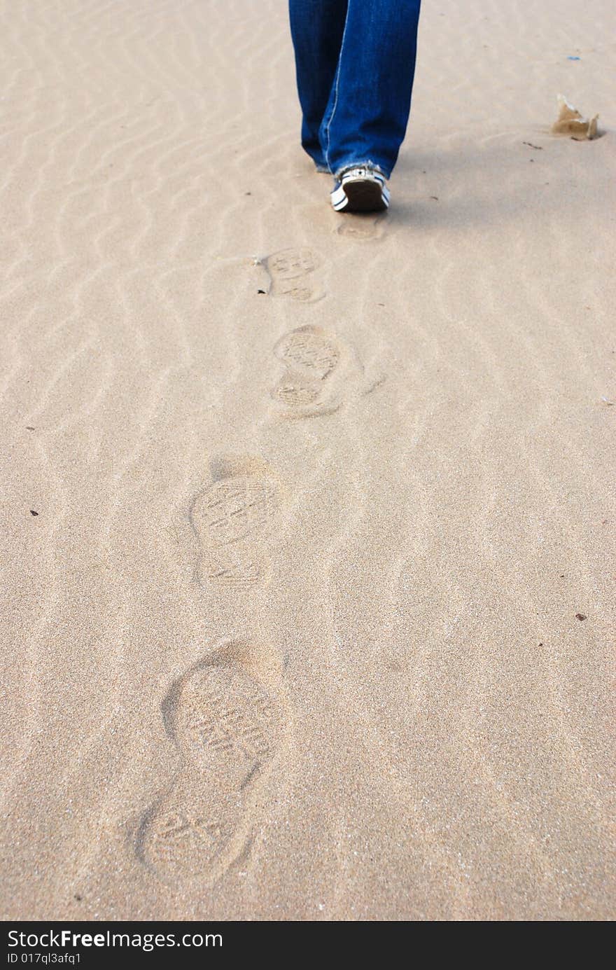 Footprints on the beach