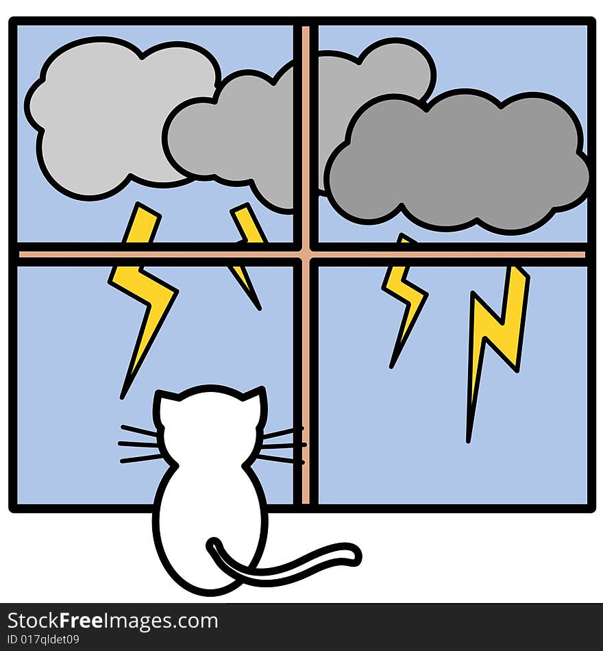 Cat and lightnings