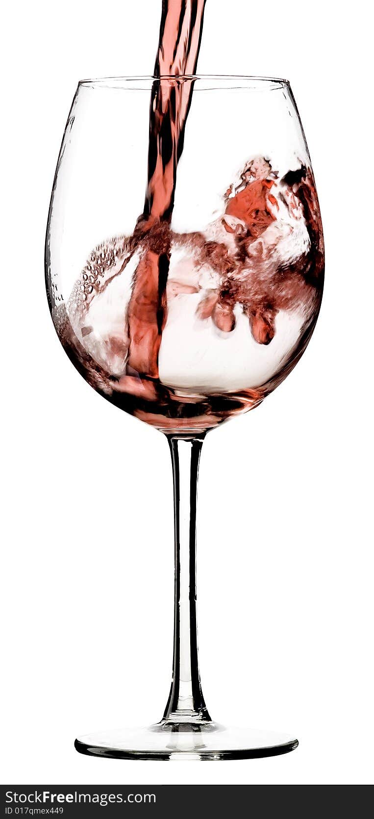 Pouring wine splash with white background isolated