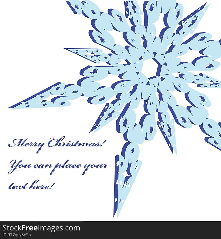 Christmas frame with snowflake. Vector illustration. You can put in your text.