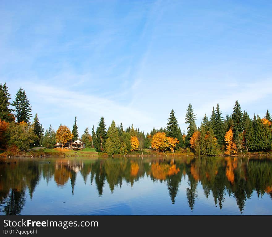 Autumn Lake Reflection