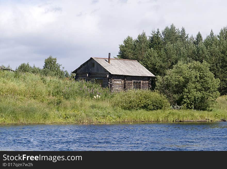 Rural house in the green field