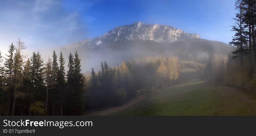 A view of a Austrian mountain called Rax. A view of a Austrian mountain called Rax