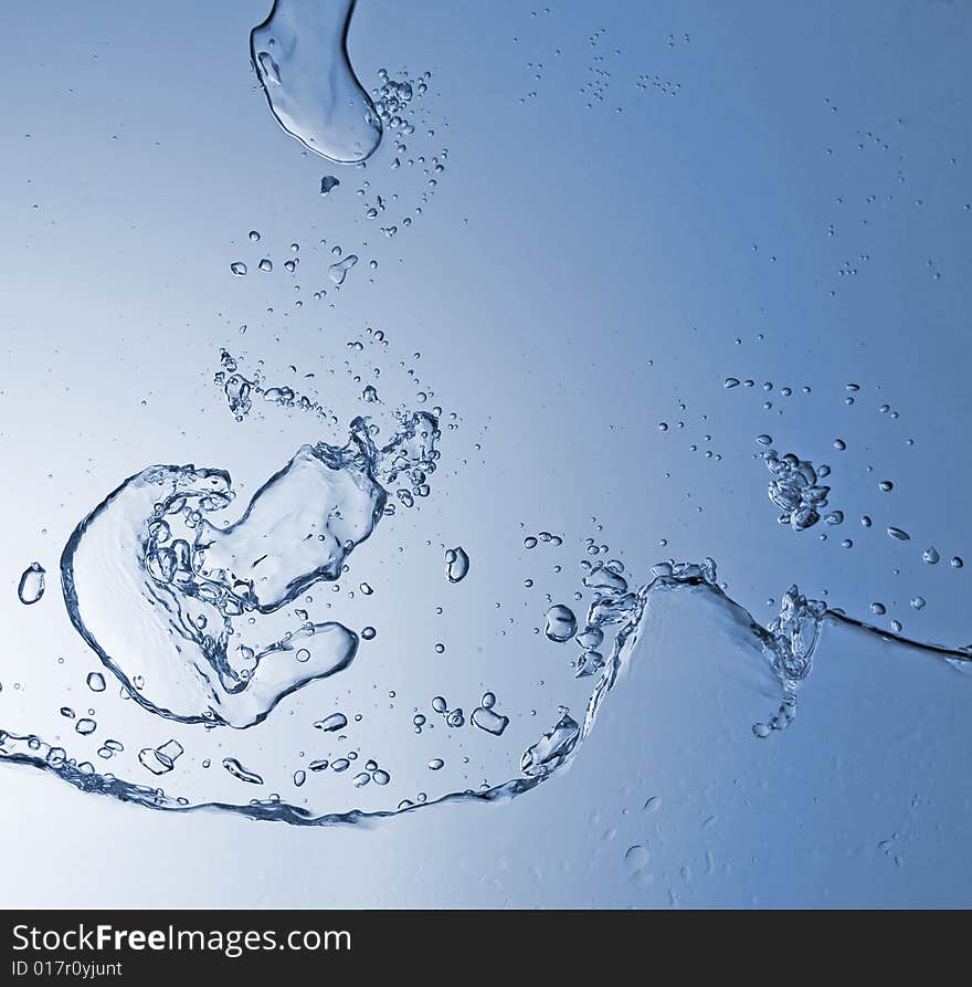 Abstract blue wave splash background