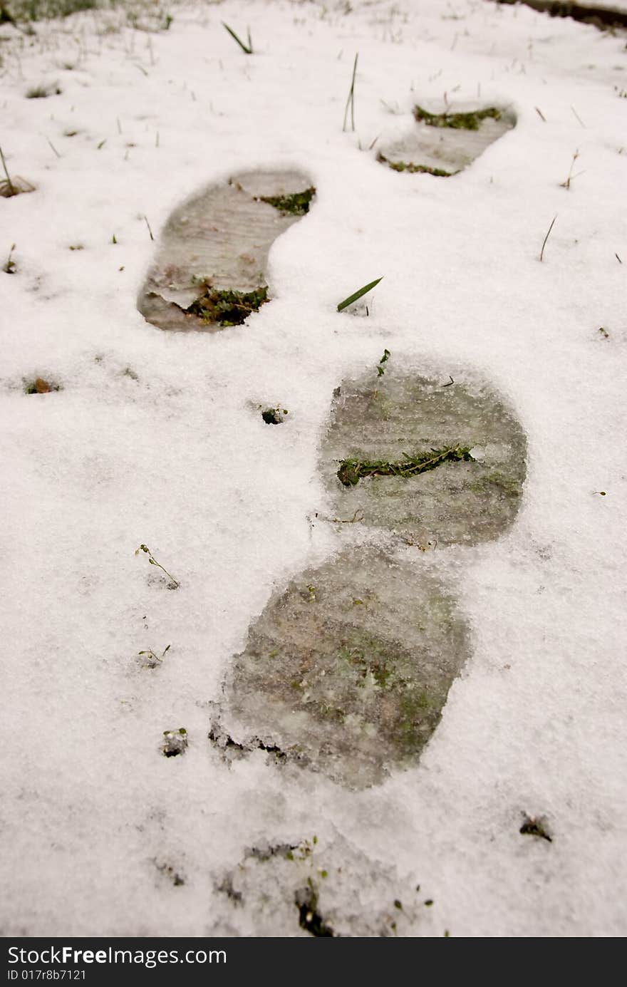 Footprints in the snow