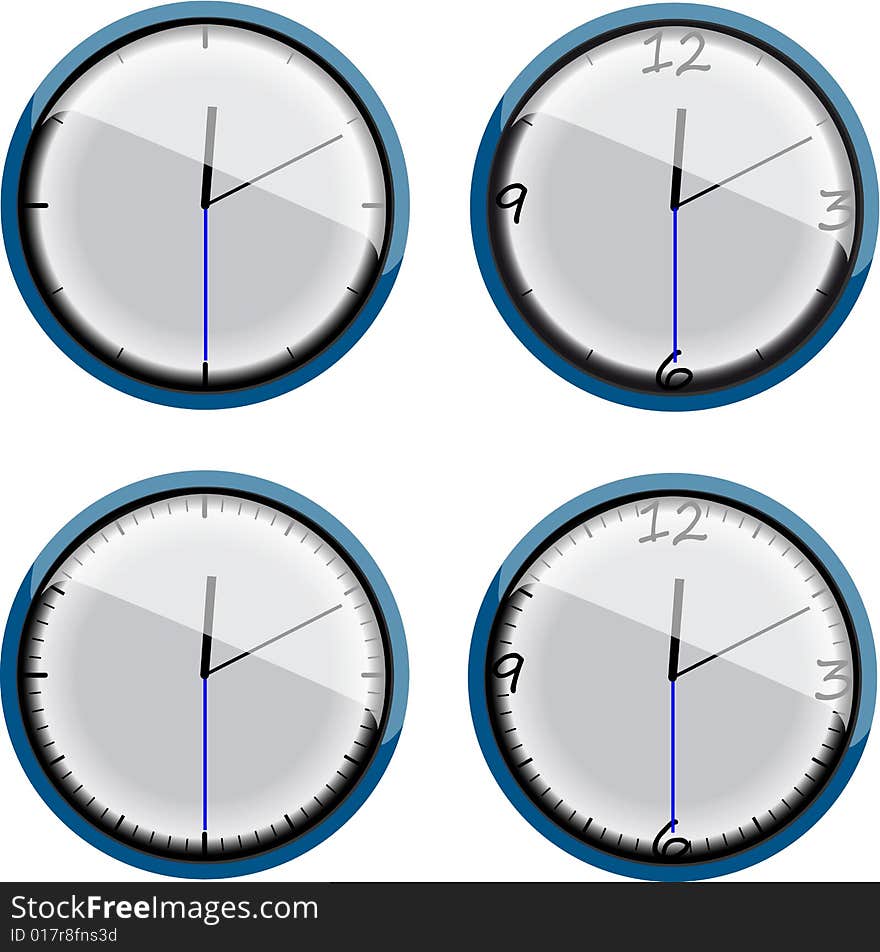 Clock face reading about five minutes until 12.With digits or without;. Clock face reading about five minutes until 12.With digits or without;