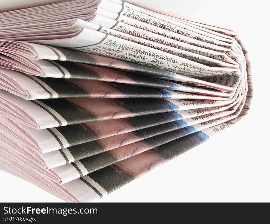 Newspaper isolated on white background