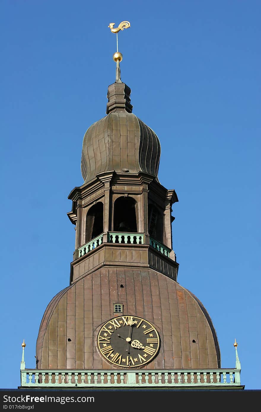 Tower of the famous Dome Cathedral (Old town, Riga, Latvia). Tower of the famous Dome Cathedral (Old town, Riga, Latvia)