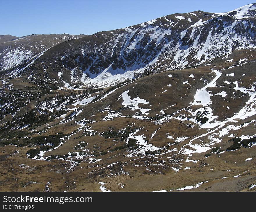 The barren landscape of the high Rockies, near Denver. The barren landscape of the high Rockies, near Denver.