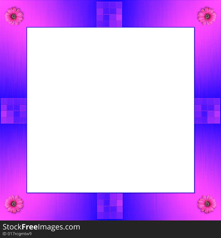 Violet flower frame-Illustration background