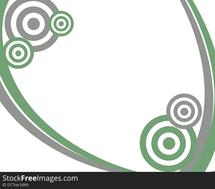 A frame made of grey and green concentric circles. A frame made of grey and green concentric circles.