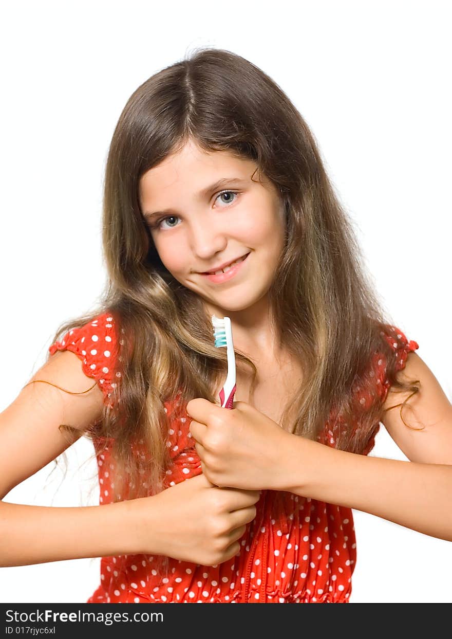 Beauty Teen Girl With Toothbrush