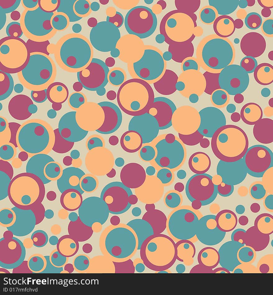 Abstract blue, red and yellow circles background