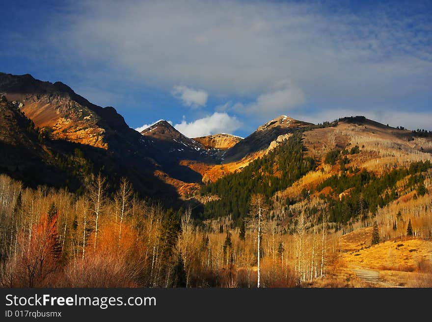 Rocky mountains in the late fall