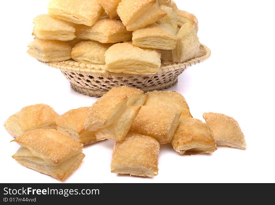 Puff cookies in a wum basket