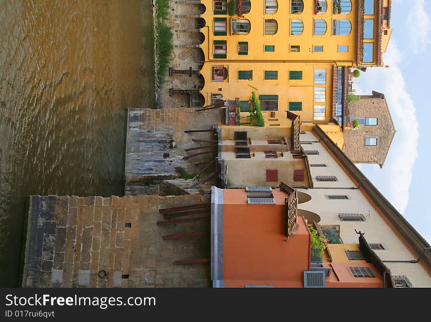 View of buildings on ponte vecchio in florence, italy.