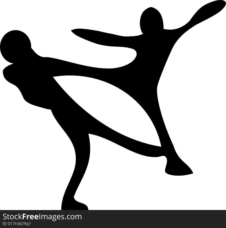 Illustration of two black kickboxers