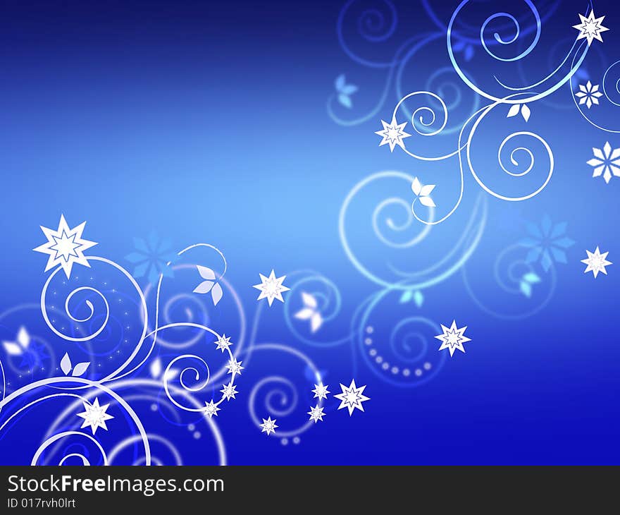 Chistmas floral background on blue