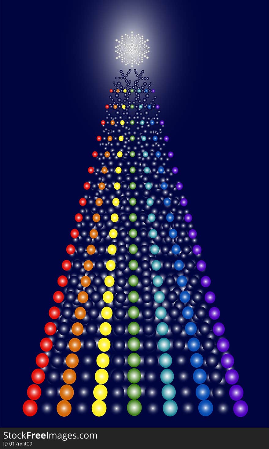 Contemporary christmas tree made entirely of dots, blue