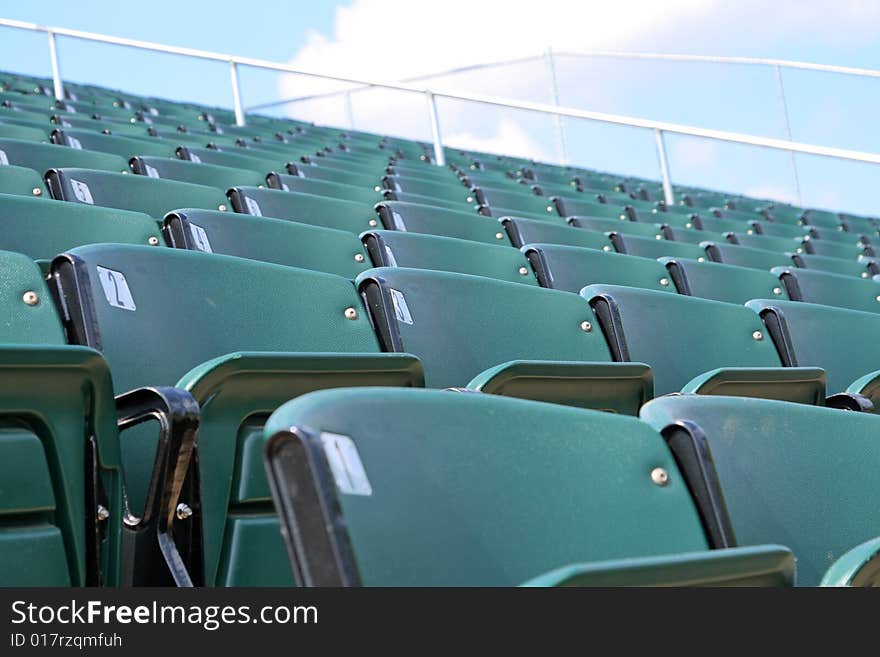 Empty seats at a sports stadium. Empty seats at a sports stadium