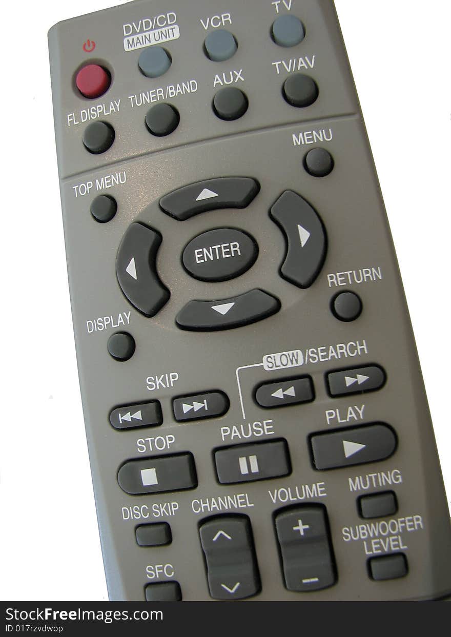 Isolated photograph of a remotve control for TV, DVD etc. Isolated photograph of a remotve control for TV, DVD etc