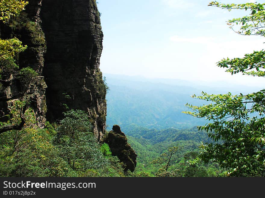 Chinese Guangxi Jin Xiu Dayao prominent peak Shengtangshan scenery.