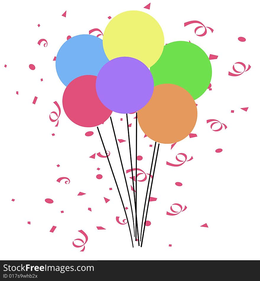 Birthday Balloons Illustration