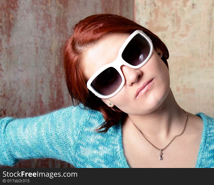 Girl with white glasses