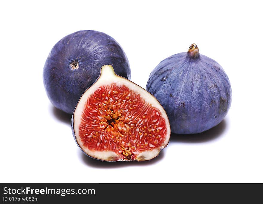 Fresh figs isolated on white background