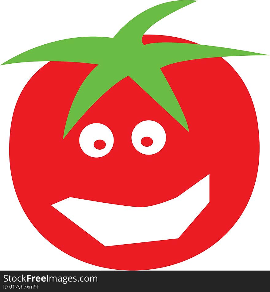 Illustration of a funny tomato