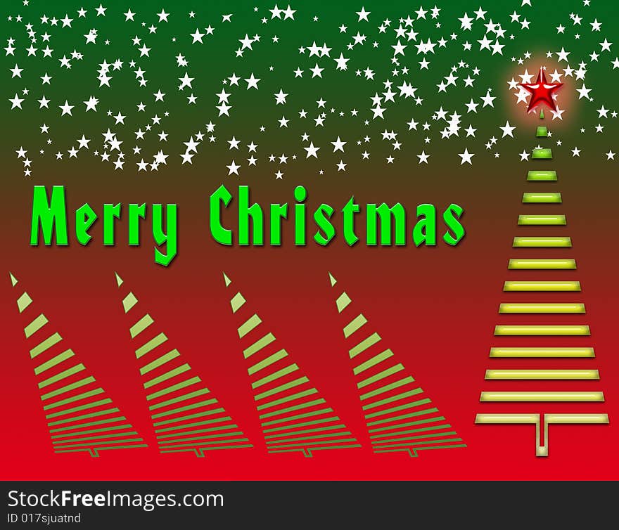 Christmas card with Christmas symbols and merry christmas