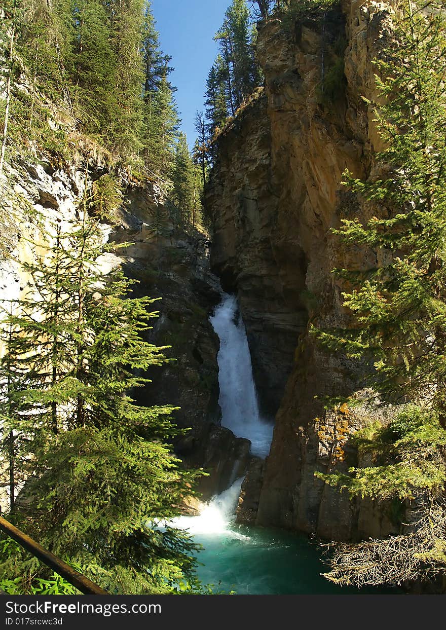 Johnston canyon waterfall