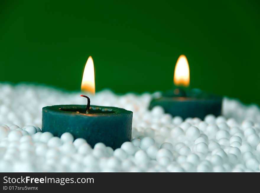 Christmas candles arrangement in colorful festive themes