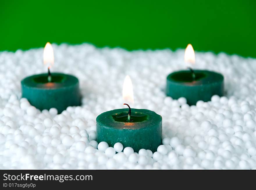 Christmas candles arrangement in colorful festive themes