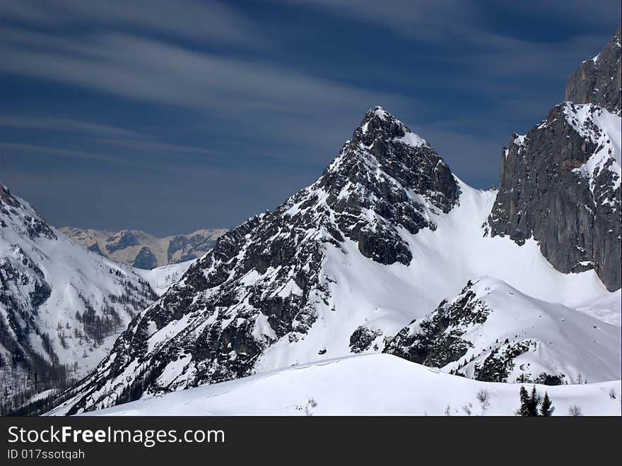 The snowy cliffs of Austria,Dachstein. The snowy cliffs of Austria,Dachstein