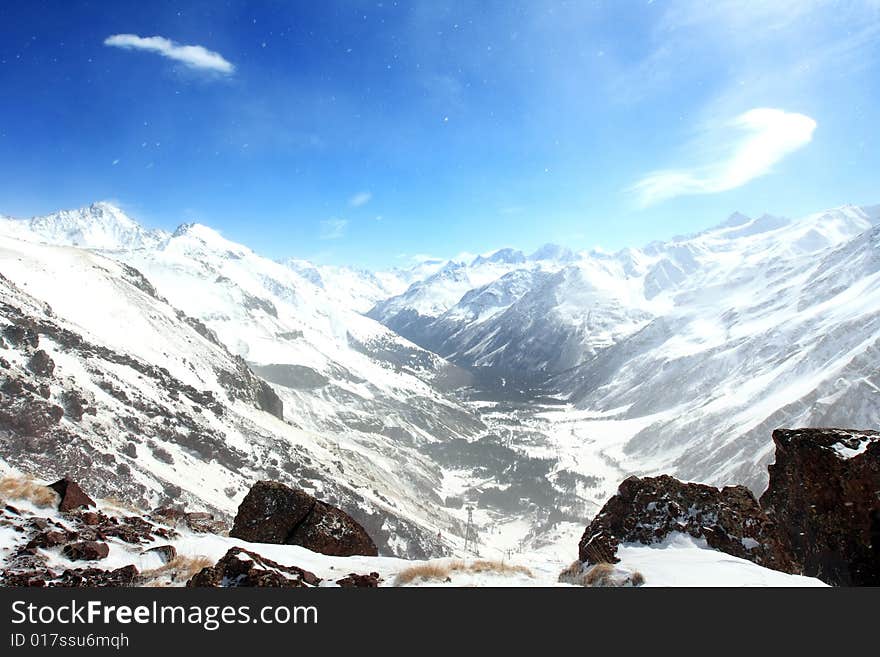 General view on Caucasus mountains. Russian Federation. General view on Caucasus mountains. Russian Federation