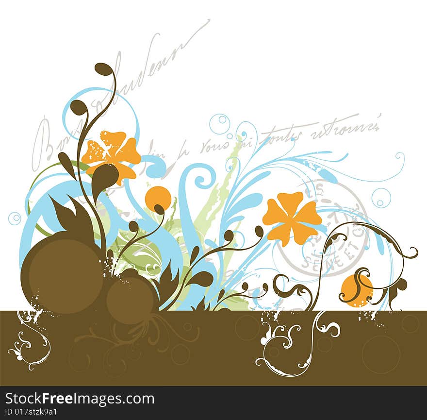 Illustration of a floral background