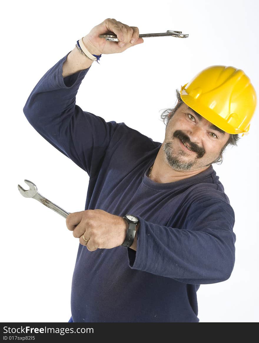 Figure of a worker and strong man